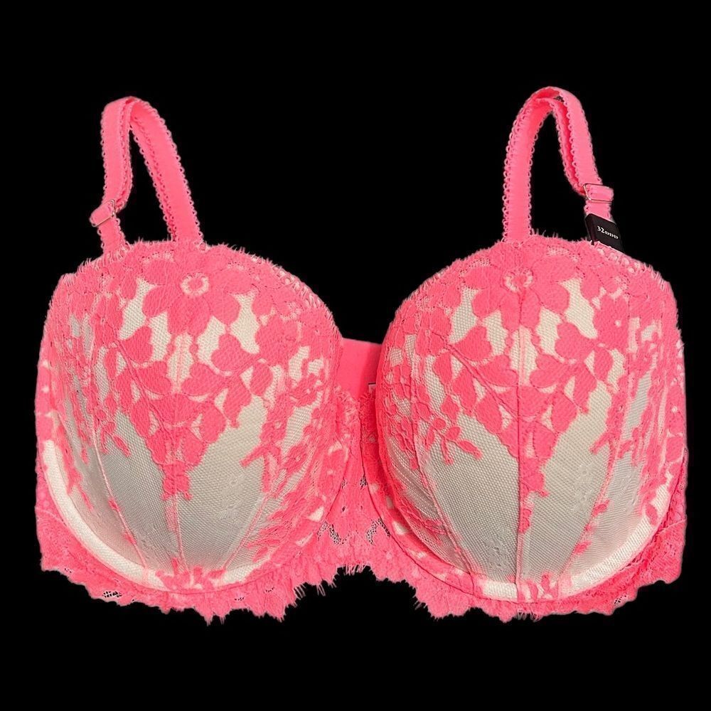 Victoria’s Secret Dream Angels Multi-way lightly padded Coral lace bra 32DDD
